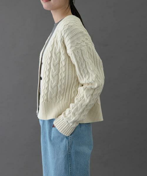 URBAN RESEARCH DOORS / アーバンリサーチ ドアーズ カーディガン・ボレロ | FORK&SPOON　ケーブルVネックカーディガン | 詳細25