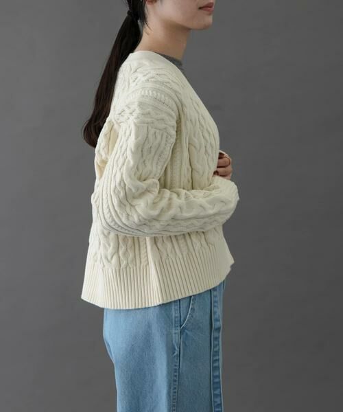 URBAN RESEARCH DOORS / アーバンリサーチ ドアーズ カーディガン・ボレロ | FORK&SPOON　ケーブルVネックカーディガン | 詳細27