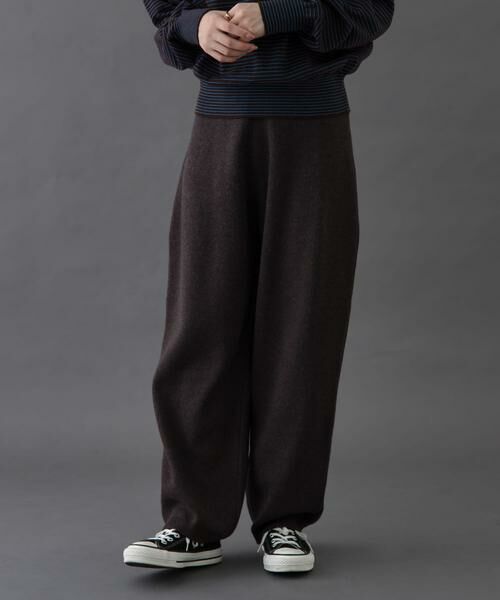 URBAN RESEARCH DOORS/アーバンリサーチ ドアーズ FORK & SPOON コットンウールニットパンツ ブラウン 2