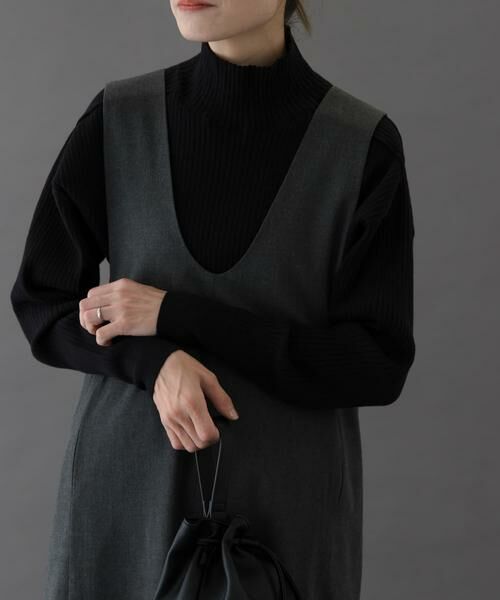 URBAN RESEARCH DOORS/アーバンリサーチ ドアーズ FORK & SPOON ワイドリブハイネックニット ブラック 1