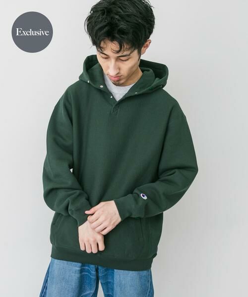 URBAN RESEARCH DOORS/アーバンリサーチ ドアーズ 『別注』Champion×DOORS RW HALF SNAP PARKA カーキ XL