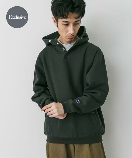 URBAN RESEARCH DOORS/アーバンリサーチ ドアーズ 『別注』Champion×DOORS RW HALF SNAP PARKA スミクロ XL