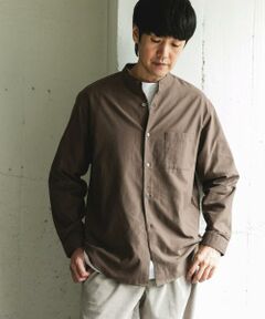 URBAN RESEARCH DOORS / アーバンリサーチ ドアーズ シャツ・ブラウス | ピーチ起毛 バンドカラー ロングスリーブシャツ