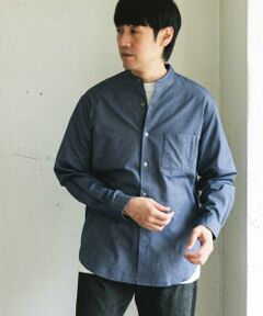 URBAN RESEARCH DOORS / アーバンリサーチ ドアーズ シャツ・ブラウス | ピーチ起毛 バンドカラー ロングスリーブシャツ