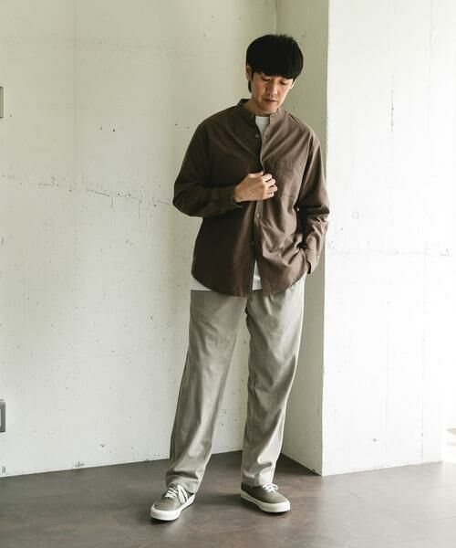 URBAN RESEARCH DOORS / アーバンリサーチ ドアーズ シャツ・ブラウス | ピーチ起毛 バンドカラー ロングスリーブシャツ | 詳細6