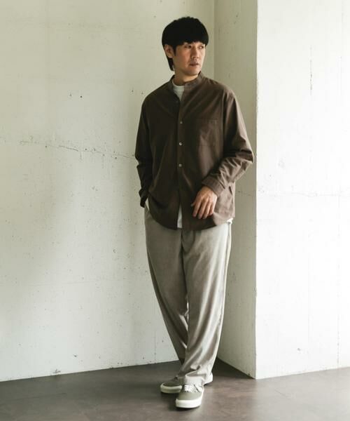 URBAN RESEARCH DOORS / アーバンリサーチ ドアーズ シャツ・ブラウス | ピーチ起毛 バンドカラー ロングスリーブシャツ | 詳細7