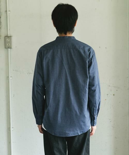 URBAN RESEARCH DOORS / アーバンリサーチ ドアーズ シャツ・ブラウス | ピーチ起毛 バンドカラー ロングスリーブシャツ | 詳細24