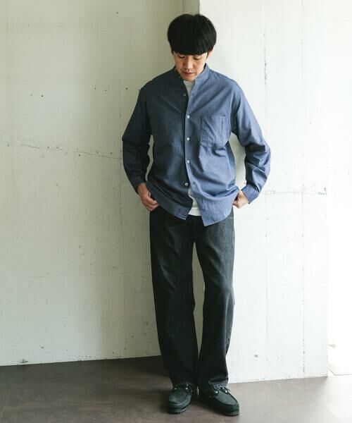 URBAN RESEARCH DOORS / アーバンリサーチ ドアーズ シャツ・ブラウス | ピーチ起毛 バンドカラー ロングスリーブシャツ | 詳細20