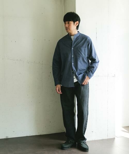 URBAN RESEARCH DOORS / アーバンリサーチ ドアーズ シャツ・ブラウス | ピーチ起毛 バンドカラー ロングスリーブシャツ | 詳細21