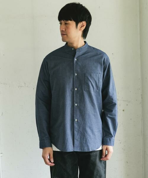 URBAN RESEARCH DOORS / アーバンリサーチ ドアーズ シャツ・ブラウス | ピーチ起毛 バンドカラー ロングスリーブシャツ | 詳細22