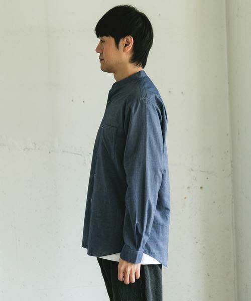 URBAN RESEARCH DOORS / アーバンリサーチ ドアーズ シャツ・ブラウス | ピーチ起毛 バンドカラー ロングスリーブシャツ | 詳細23