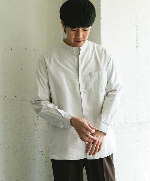 URBAN RESEARCH DOORS / アーバンリサーチ ドアーズ シャツ・ブラウス | ピーチ起毛 バンドカラー ロングスリーブシャツ | 詳細27