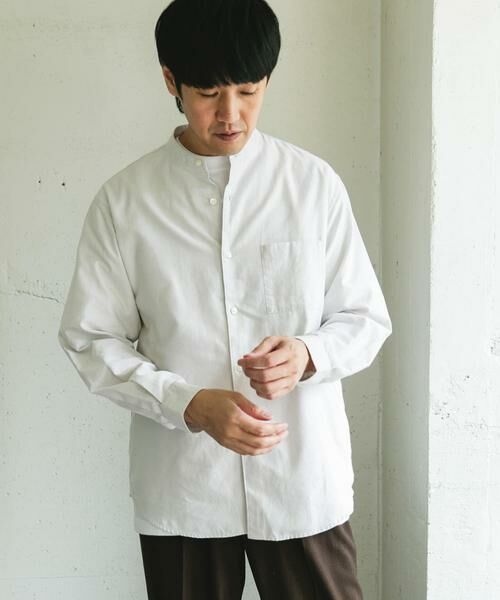 URBAN RESEARCH DOORS / アーバンリサーチ ドアーズ シャツ・ブラウス | ピーチ起毛 バンドカラー ロングスリーブシャツ | 詳細28