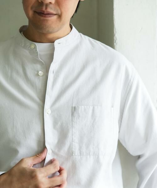 URBAN RESEARCH DOORS / アーバンリサーチ ドアーズ シャツ・ブラウス | ピーチ起毛 バンドカラー ロングスリーブシャツ | 詳細30