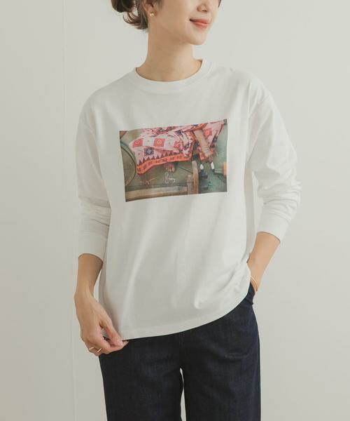 URBAN RESEARCH DOORS/アーバンリサーチ ドアーズ Grow OrganicフォトプリントロングTシャツ オフホワイト M
