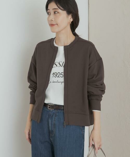 URBAN RESEARCH DOORS / アーバンリサーチ ドアーズ カーディガン・ボレロ | 『WEB/一部店舗限定カラー』コットンスウェットZIPカーディガン | 詳細1