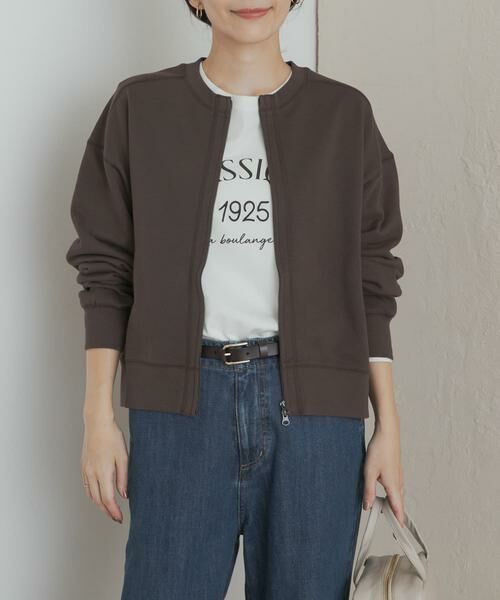 URBAN RESEARCH DOORS / アーバンリサーチ ドアーズ カーディガン・ボレロ | 『WEB/一部店舗限定カラー』コットンスウェットZIPカーディガン | 詳細2