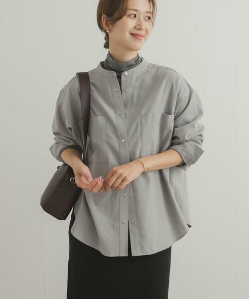URBAN RESEARCH DOORS / アーバンリサーチ ドアーズ シャツ・ブラウス | 微起毛バンドカラーシャツ | 詳細1