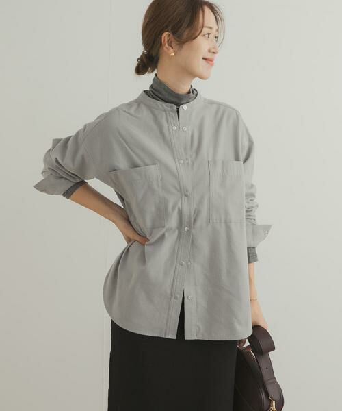 URBAN RESEARCH DOORS / アーバンリサーチ ドアーズ シャツ・ブラウス | 微起毛バンドカラーシャツ | 詳細3