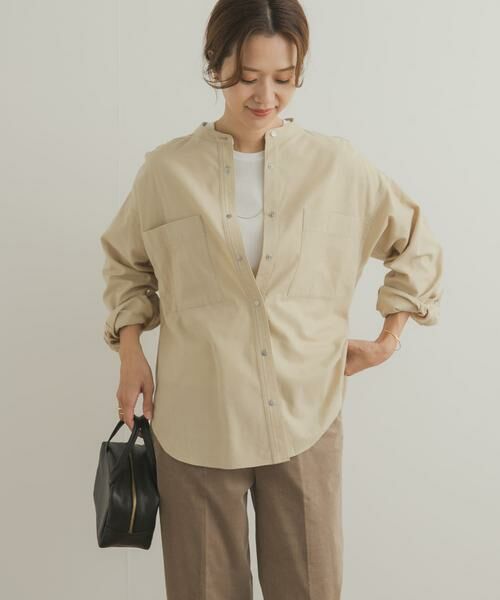 URBAN RESEARCH DOORS / アーバンリサーチ ドアーズ シャツ・ブラウス | 微起毛バンドカラーシャツ | 詳細12