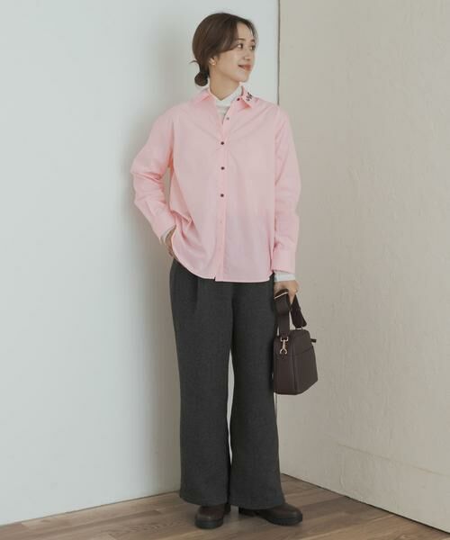 URBAN RESEARCH DOORS / アーバンリサーチ ドアーズ シャツ・ブラウス | 衿ロゴ刺繍カラーシャツ | 詳細21