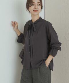 URBAN RESEARCH DOORS / アーバンリサーチ ドアーズ シャツ・ブラウス | コットンレーヨンリボンブラウス