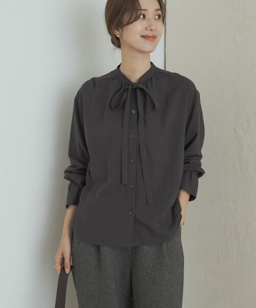 URBAN RESEARCH DOORS / アーバンリサーチ ドアーズ シャツ・ブラウス | コットンレーヨンリボンブラウス | 詳細10
