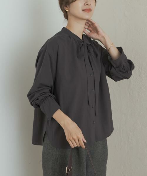 URBAN RESEARCH DOORS / アーバンリサーチ ドアーズ シャツ・ブラウス | コットンレーヨンリボンブラウス | 詳細11