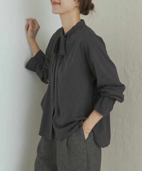 URBAN RESEARCH DOORS / アーバンリサーチ ドアーズ シャツ・ブラウス | コットンレーヨンリボンブラウス | 詳細14