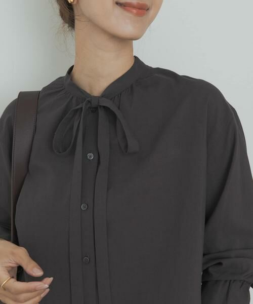 URBAN RESEARCH DOORS / アーバンリサーチ ドアーズ シャツ・ブラウス | コットンレーヨンリボンブラウス | 詳細15