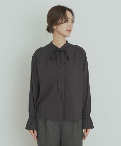 URBAN RESEARCH DOORS / アーバンリサーチ ドアーズ シャツ・ブラウス | コットンレーヨンリボンブラウス | 詳細17