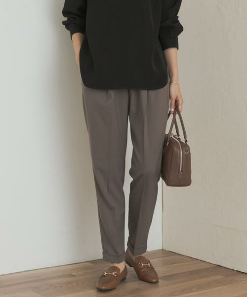 URBAN RESEARCH DOORS/アーバンリサーチ ドアーズ ツイルストレッチテーパードイージーパンツ カーキ S