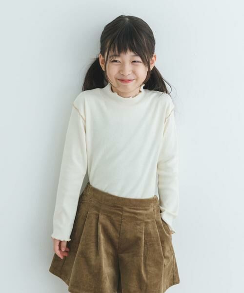 URBAN RESEARCH DOORS / アーバンリサーチ ドアーズ トップス | 『WEB/一部店舗限定サイズ』メローフリルリブハイネックTシャツ(KIDS) | 詳細15