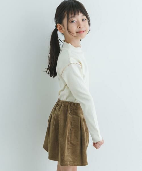 URBAN RESEARCH DOORS / アーバンリサーチ ドアーズ トップス | 『WEB/一部店舗限定サイズ』メローフリルリブハイネックTシャツ(KIDS) | 詳細17