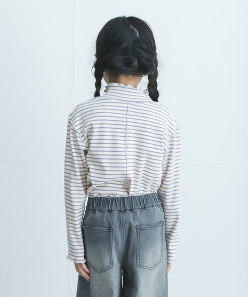URBAN RESEARCH DOORS / アーバンリサーチ ドアーズ トップス | 『WEB/一部店舗限定サイズ』ボーダーフリルリブハイネック(KIDS) | 詳細2