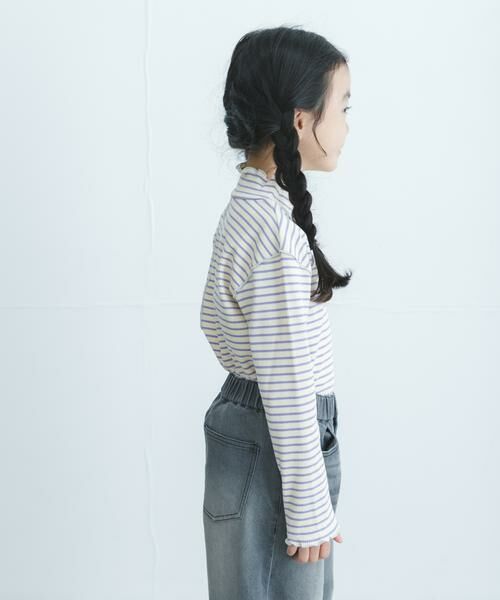 URBAN RESEARCH DOORS / アーバンリサーチ ドアーズ トップス | 『WEB/一部店舗限定サイズ』ボーダーフリルリブハイネック(KIDS) | 詳細3