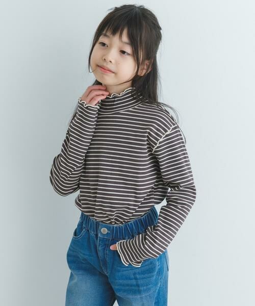 URBAN RESEARCH DOORS / アーバンリサーチ ドアーズ トップス | 『WEB/一部店舗限定サイズ』ボーダーフリルリブハイネック(KIDS) | 詳細8