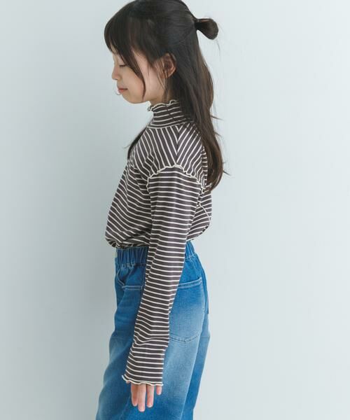 URBAN RESEARCH DOORS / アーバンリサーチ ドアーズ トップス | 『WEB/一部店舗限定サイズ』ボーダーフリルリブハイネック(KIDS) | 詳細9