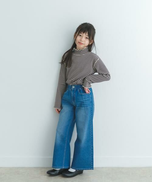 URBAN RESEARCH DOORS / アーバンリサーチ ドアーズ トップス | 『WEB/一部店舗限定サイズ』ボーダーフリルリブハイネック(KIDS) | 詳細11