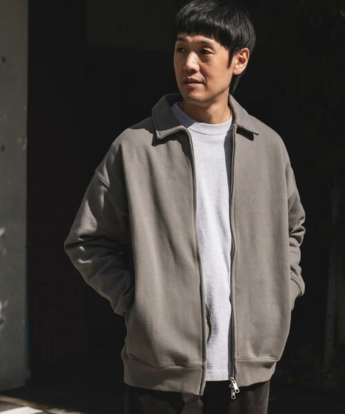 URBAN RESEARCH DOORS/アーバンリサーチ ドアーズ 裏起毛スウェットジップブルゾン グレー L