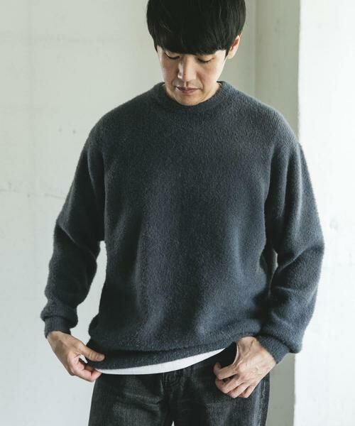 URBAN RESEARCH DOORS / アーバンリサーチ ドアーズ ニット・セーター | メランジシャギー クルーネックニット | 詳細4