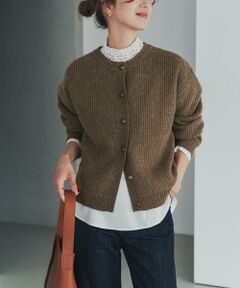 URBAN RESEARCH DOORS / アーバンリサーチ ドアーズ カーディガン・ボレロ | ハミルトンウール畦クルーネックカーディガン