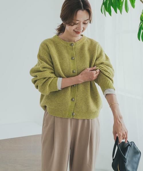 URBAN RESEARCH DOORS / アーバンリサーチ ドアーズ カーディガン・ボレロ | ハミルトンウール畦クルーネックカーディガン | 詳細1