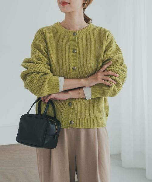 URBAN RESEARCH DOORS / アーバンリサーチ ドアーズ カーディガン・ボレロ | ハミルトンウール畦クルーネックカーディガン | 詳細4