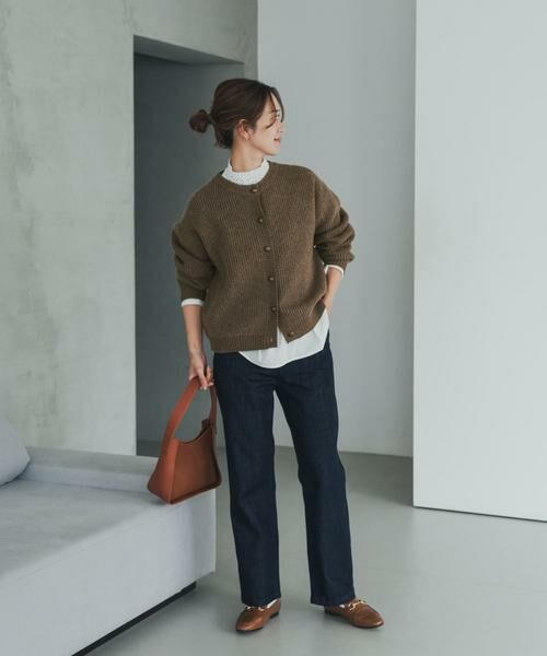 URBAN RESEARCH DOORS / アーバンリサーチ ドアーズ カーディガン・ボレロ | ハミルトンウール畦クルーネックカーディガン | 詳細17