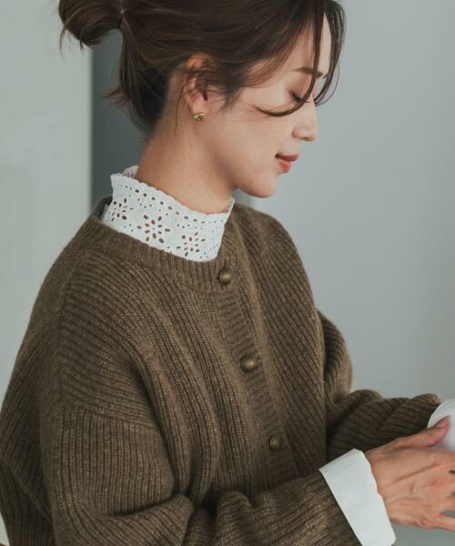 URBAN RESEARCH DOORS / アーバンリサーチ ドアーズ カーディガン・ボレロ | ハミルトンウール畦クルーネックカーディガン | 詳細18