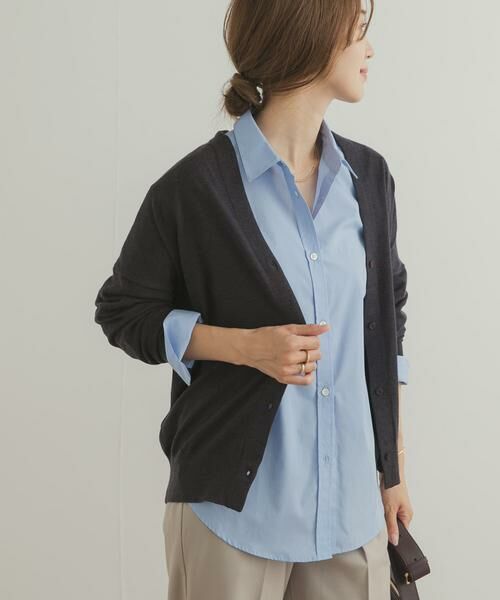 URBAN RESEARCH DOORS/アーバンリサーチ ドアーズ Vネックソフトニットカーディガン チャコールグレー M URBAN RESEARCH DOORS/アーバンリサーチ ドアーズ Vネックソフトニットカーディガン チャコールグレー M