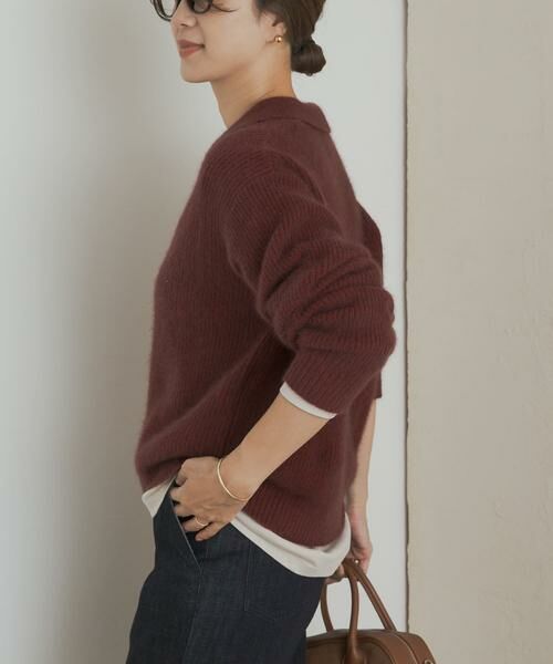 URBAN RESEARCH DOORS / アーバンリサーチ ドアーズ ニット・セーター | FOX混衿付き畦ニット | 詳細3