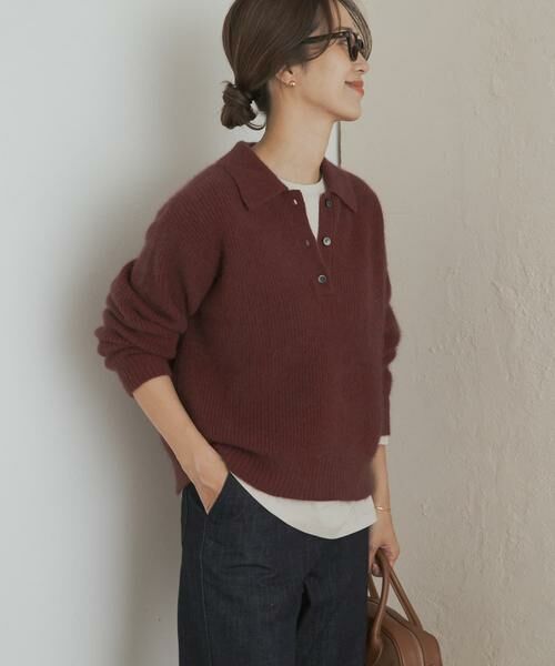 URBAN RESEARCH DOORS / アーバンリサーチ ドアーズ ニット・セーター | FOX混衿付き畦ニット | 詳細5