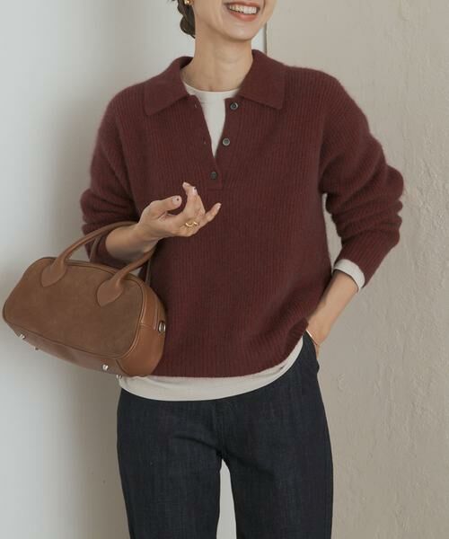 URBAN RESEARCH DOORS / アーバンリサーチ ドアーズ ニット・セーター | FOX混衿付き畦ニット | 詳細6